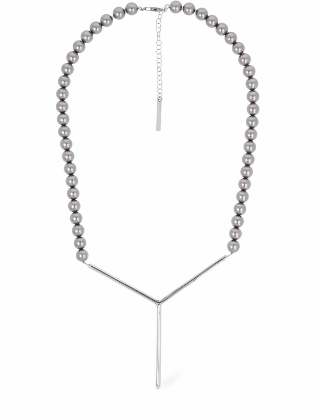 Photo: Y/PROJECT - Maxi Y Faux Pearl Collar Necklace