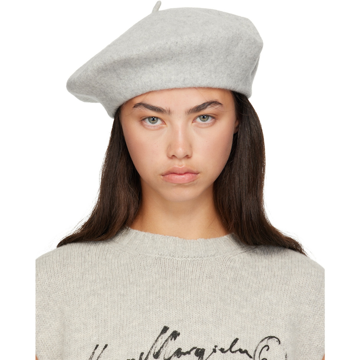 Maison Margiela Gray 4-Stitch Wool Beret