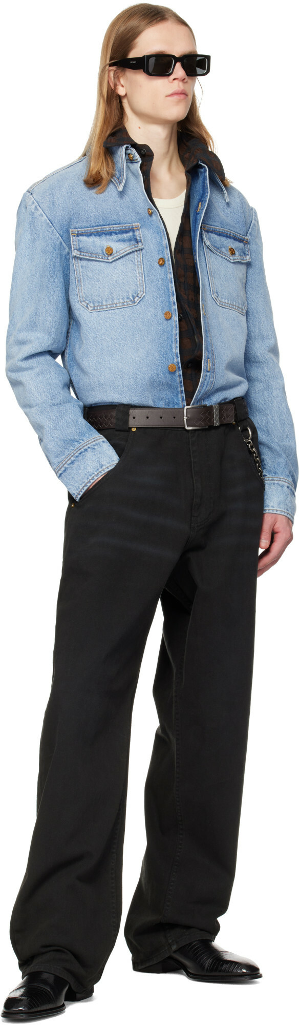 WILLY CHAVARRIA Blue Chente Denim Overshirt
