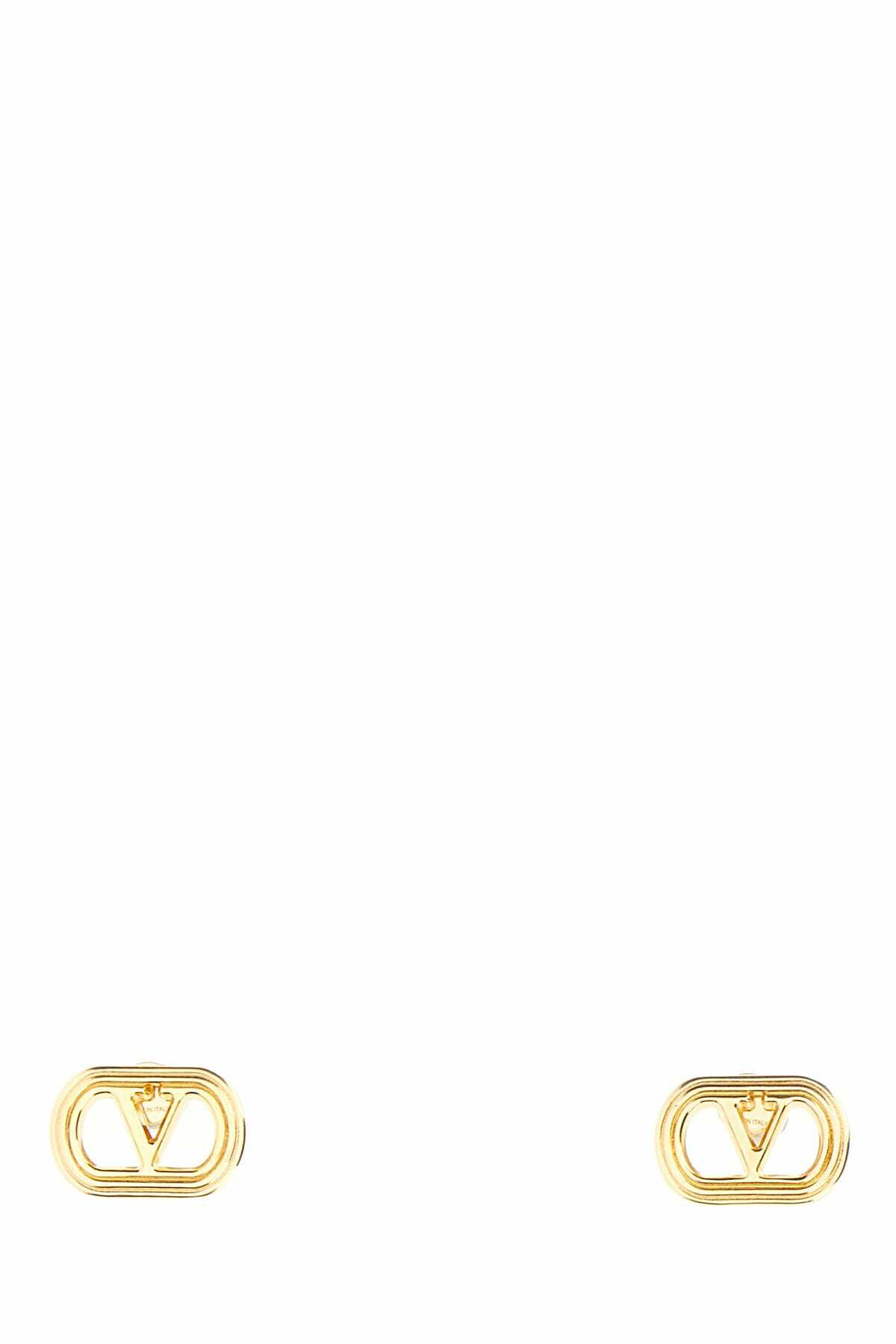Valentino Garavani Gold Ovalette Metal Earrings Valentino