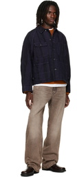 NEEDLES Black Python Jacquard Short Denim Jacket