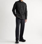 ALEXANDER MCQUEEN - Logo-Jacquard Trimmed Denim Shirt - Black