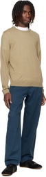 BOSS Beige Merino-Wool Slim Fit Sweater