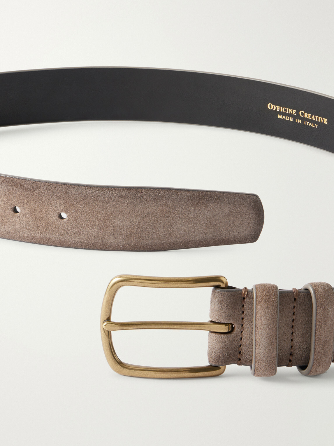 Officine Creative - 3.5cm Suede Belt - Brown