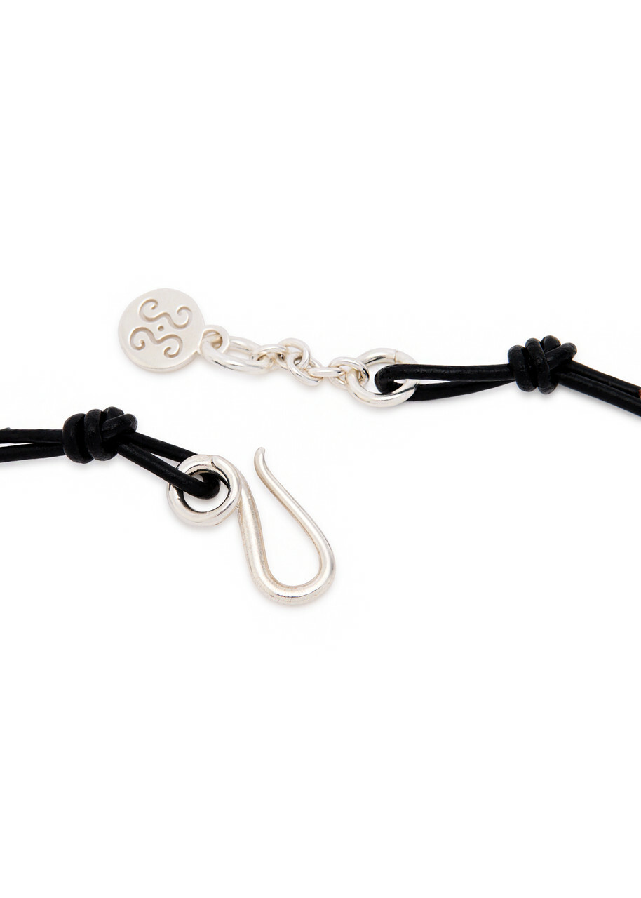 Sapir Bachar Pearl Leather Choker - One Size