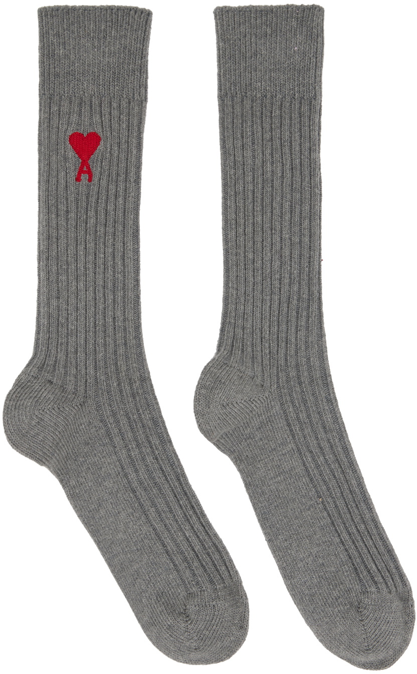 AMI Paris Three-Pack Multicolor Ami de Cœur Socks