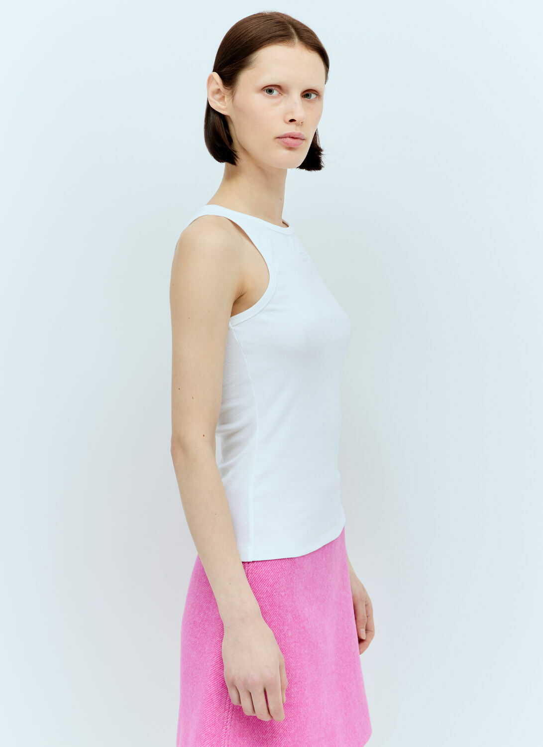 GANNI Soft Cotton Rib Tank Top