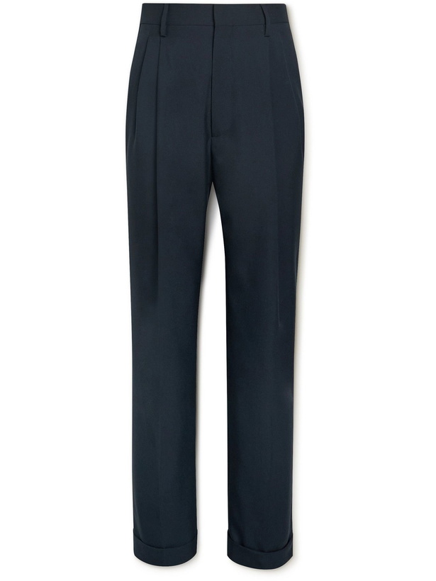 Photo: MARNI - Wide-Leg Pleated Virgin Wool Trousers - Blue