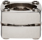 Balenciaga Silver Gear Plate Ring