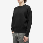 AMI Paris Men's Tonal Heart Crew Neck Jumper in Black