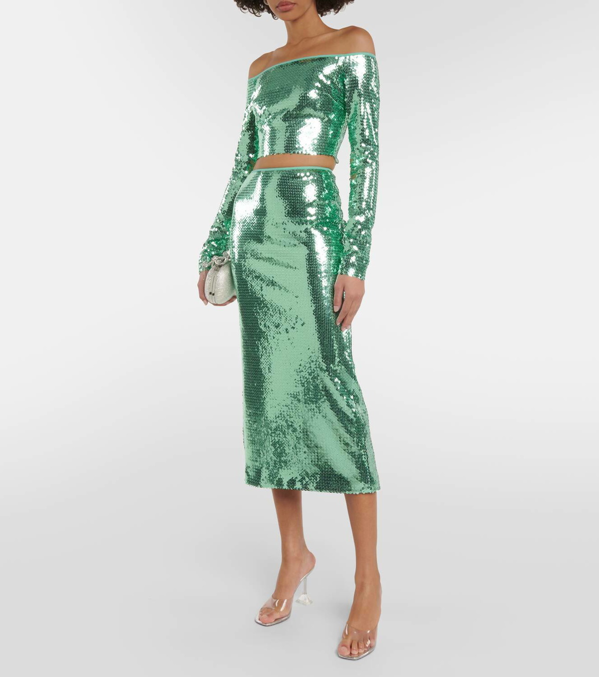 David Koma Sequined midi skirt