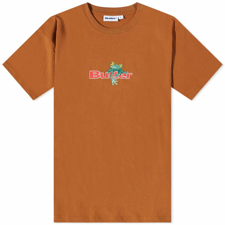 Photo: Butter Goods Men's Tree Frog Logo T-Shirt in Oak Brown
