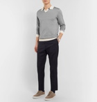 Mr P. - Knitted Cotton-Piqué Polo Shirt - Gray