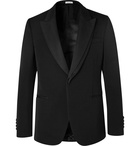 Alexander McQueen - Black Slim-Fit Silk Grosgrain-Trimmed Wool-Barathea Blazer - Black