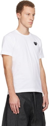 COMME des GARÇONS PLAY White Rhinestone Emblem Black Heart T-shirt