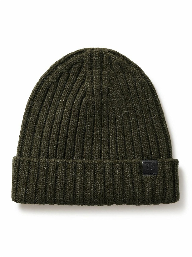 Photo: TOM FORD - Ribbed Cashmere Beanie - Green