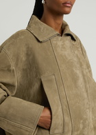 Jacquemus Le Blouson Ciro Cuir Nubuck Jacket Khaki