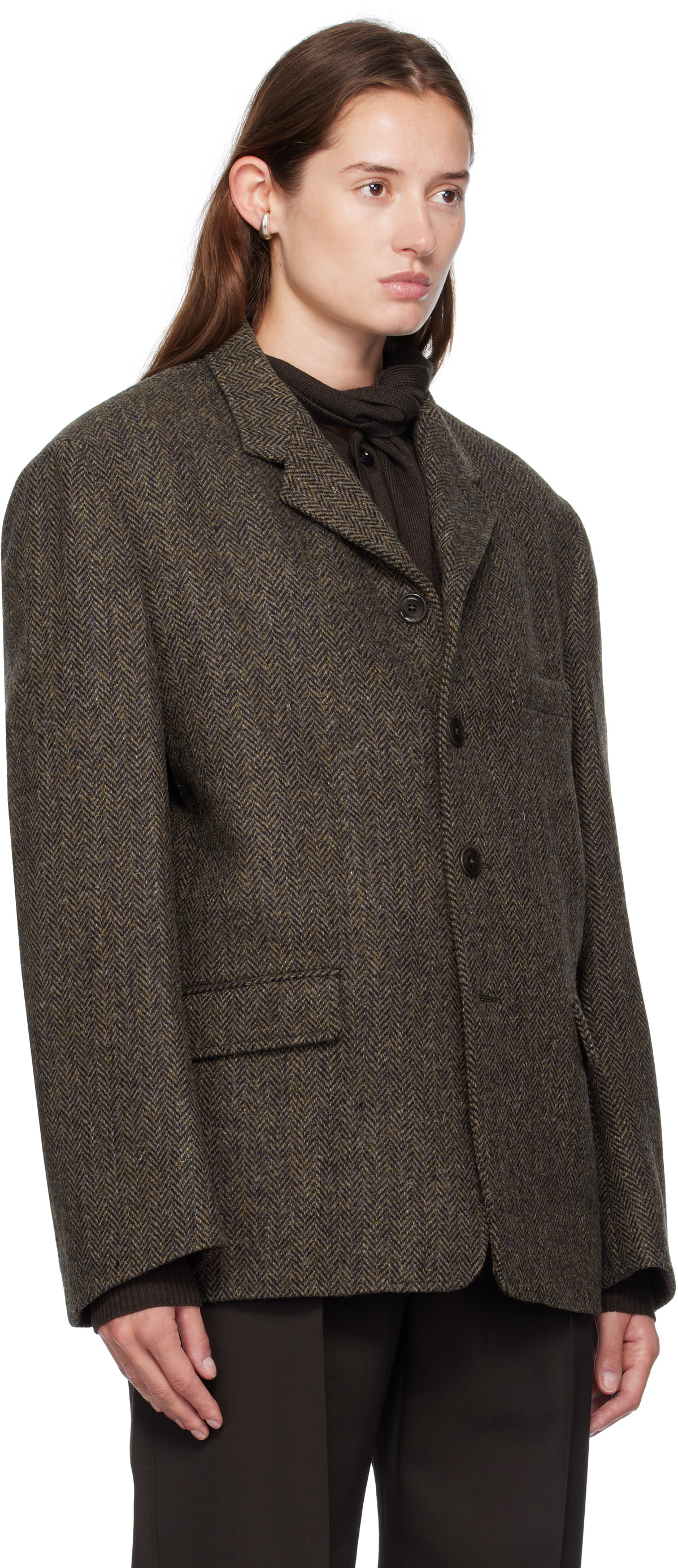 LEMAIRE Brown Boxy Tailored Blazer
