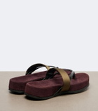 Dries Van Noten Satin and leather thong sandals