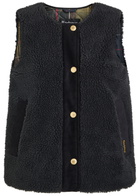 Barbour Dulsie Corduroy-trim Fleece Gilet Black