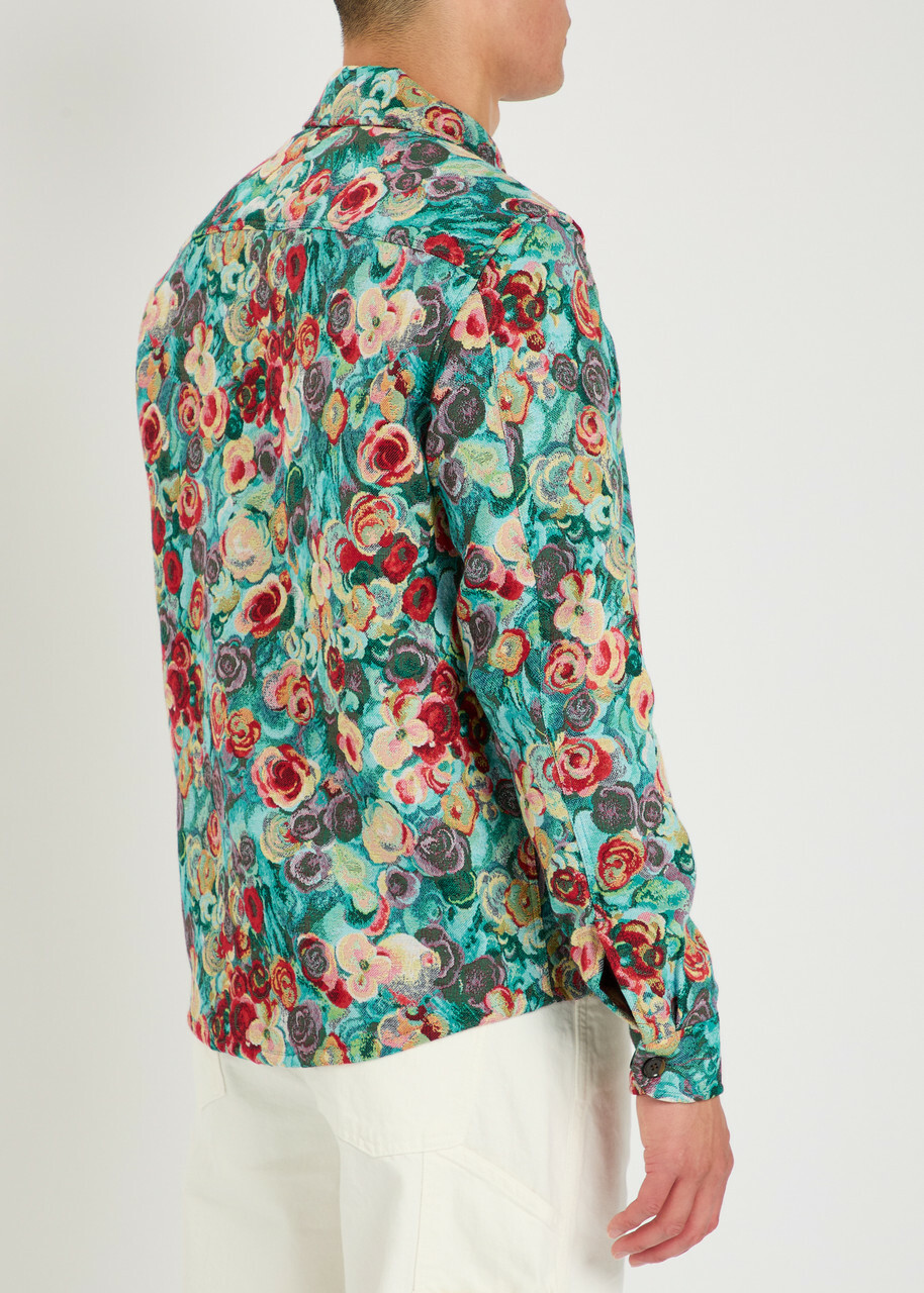 Les Deux Floral-jacquard Woven Overshirt Multicoloured 1