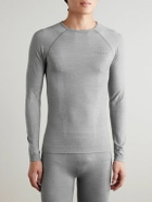 Falke - Printed Virgin Wool-Blend Ski Base Layer - Gray