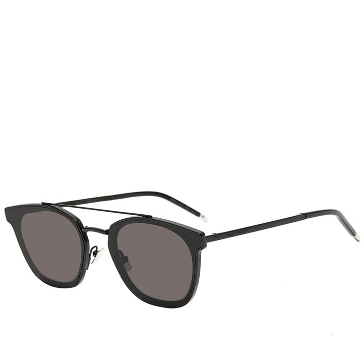 Photo: Saint Laurent Sunglasses Men's Saint Laurent SL 28 Metal Sunglasses in Black/Grey