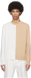 MM6 Maison Margiela Beige & Off-White Two-Tone Sweater