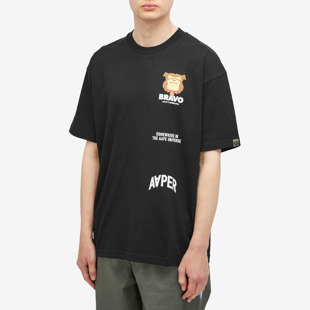 Men's AAPE Bravo Aaper T-Shirt in Black