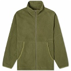 Norse Projects Men's Tycho Pile Fleece Full Zip Jacket in Ivy Green