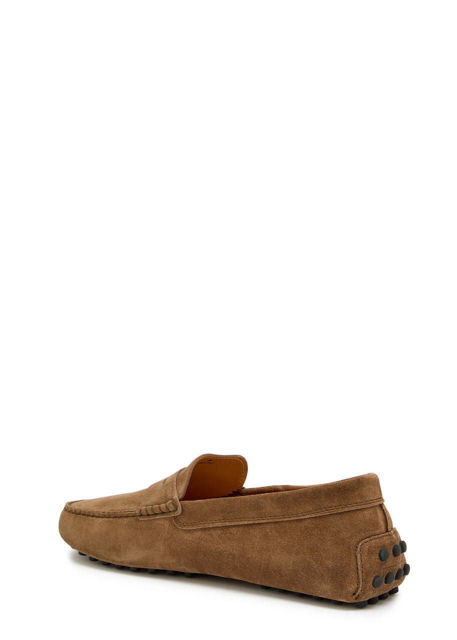 Tods Mocassino Suede Loafers Brown