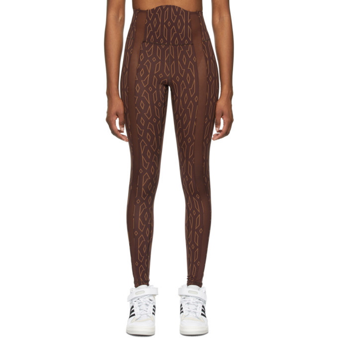 Photo: adidas x IVY PARK Burgundy Monogram Sheer Panel Leggings