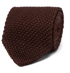 Maximilian Mogg - 8cm Knitted Silk Tie - Brown