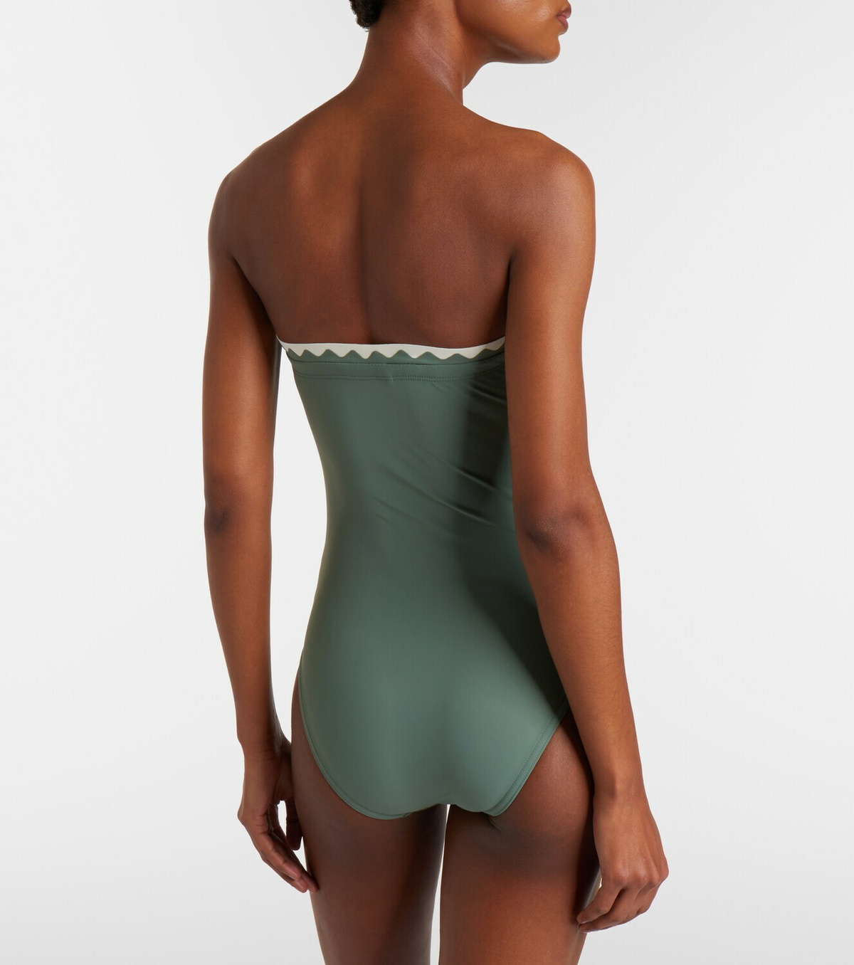 Karla Colletto Lia scalloped bandeau swimsuit