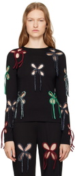 J.Kim Black Colorful Petal T-shirt