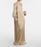 Oscar de la Renta Embellished silk-blend gown