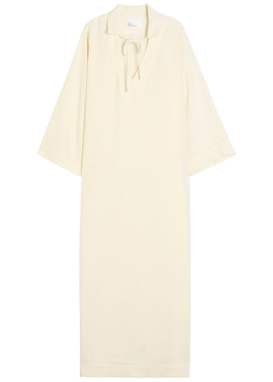 Lisa Marie Fernandez Woven Maxi Kaftan Dress White