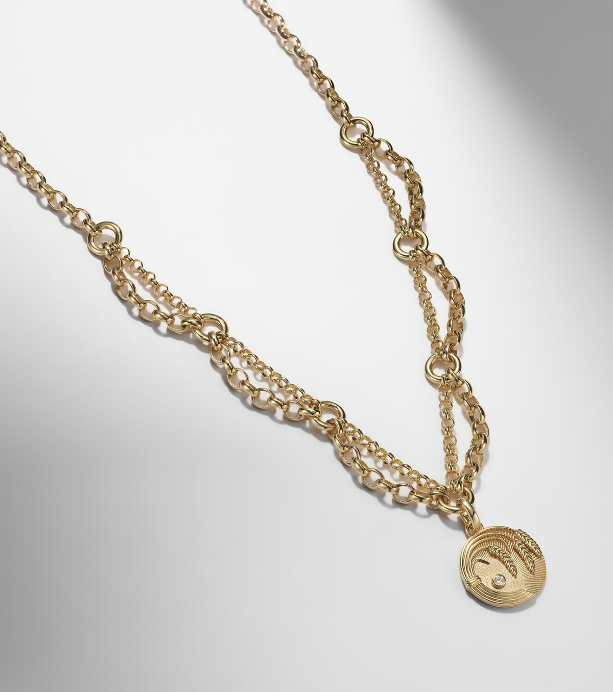 FoundRae Infinite Gratitude 18kt gold pendant necklace with diamond