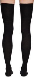 CDLP Black Over Knee Wool Rib Socks