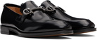Ferragamo Black Gancini Ornament Loafers