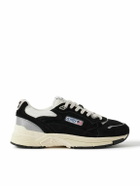 Autry - Hyperway Leather-Trimmed Suede and Mesh Sneakers - Black
