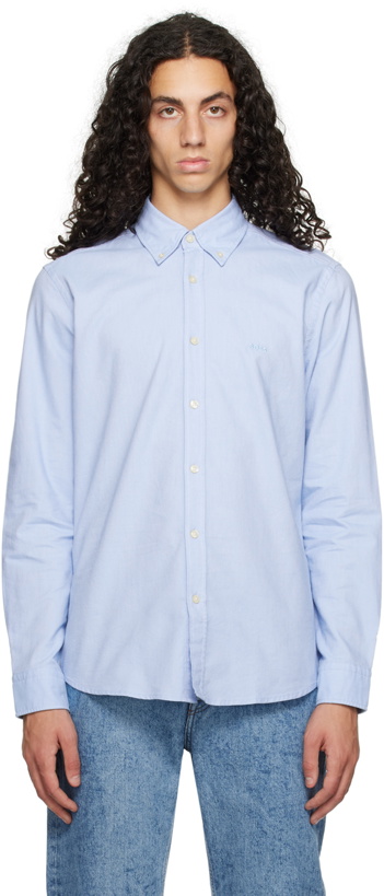 Photo: BOSS Blue Embroidered Shirt
