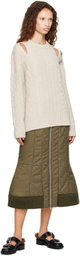 Simone Rocha Beige Cable Knit Slash Sweater
