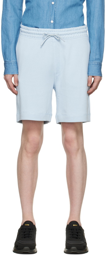 Photo: Boss Blue Embroidered Shorts