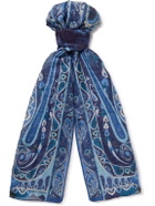 Etro - Paisley-Print Linen and Silk-Blend Scarf