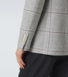 Brunello Cucinelli Checked silk, wool, and cashmere blazer