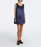 Miu Miu Embroidered cotton-blend satin minidress