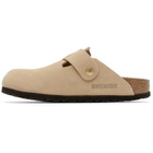 Birkenstock Beige Narrow Boston Big Buckle Slip-on Loafers
