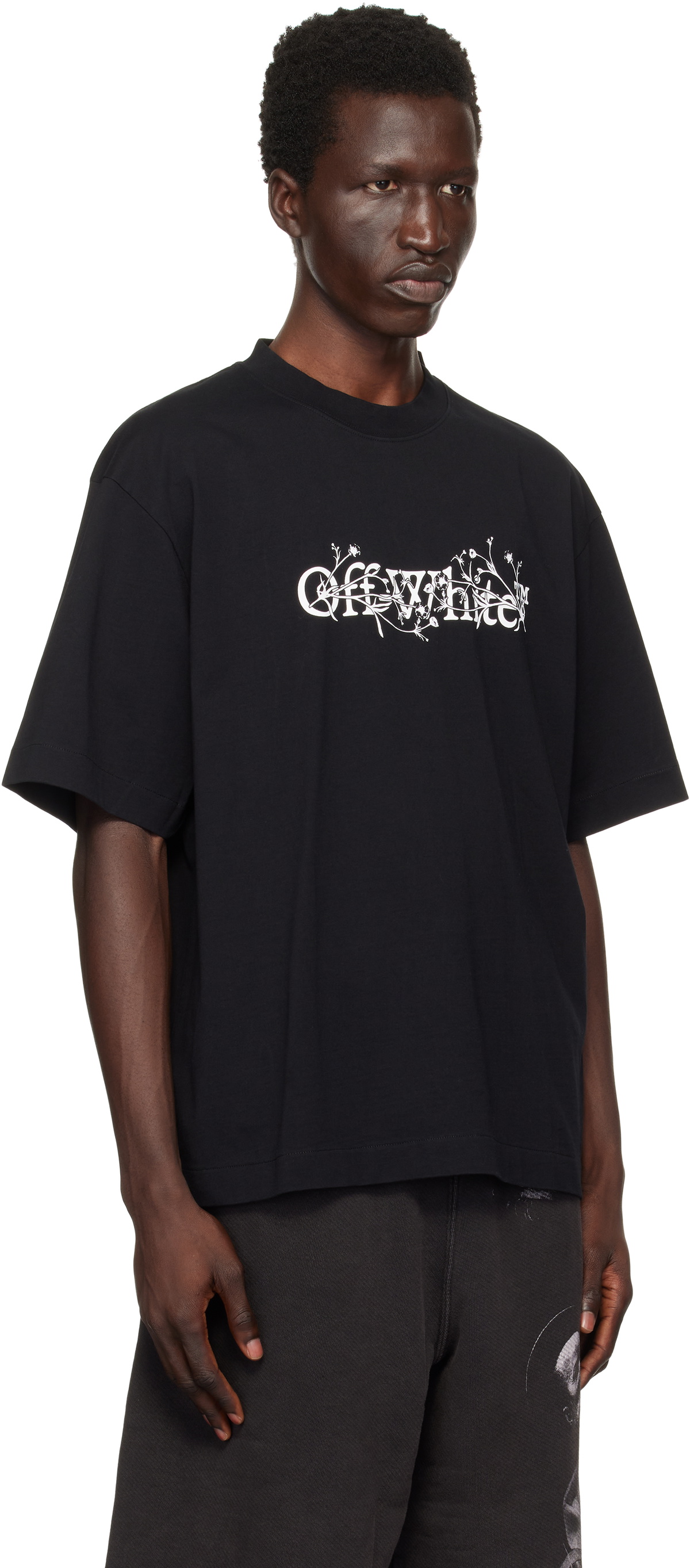 Off-White Black Bookish Flower Skate T-shirt Off-White