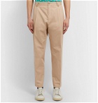 Dolce & Gabbana - Tapered Pleated Cotton-Blend Twill Chinos - Neutrals